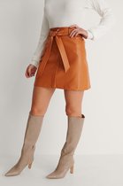 NA-KD Belted PU Mini Dames Rok - Maat 38
