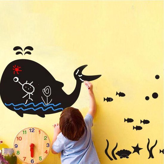 Muursticker krijtfolie Walvis - krijtbord voor kinderkamer