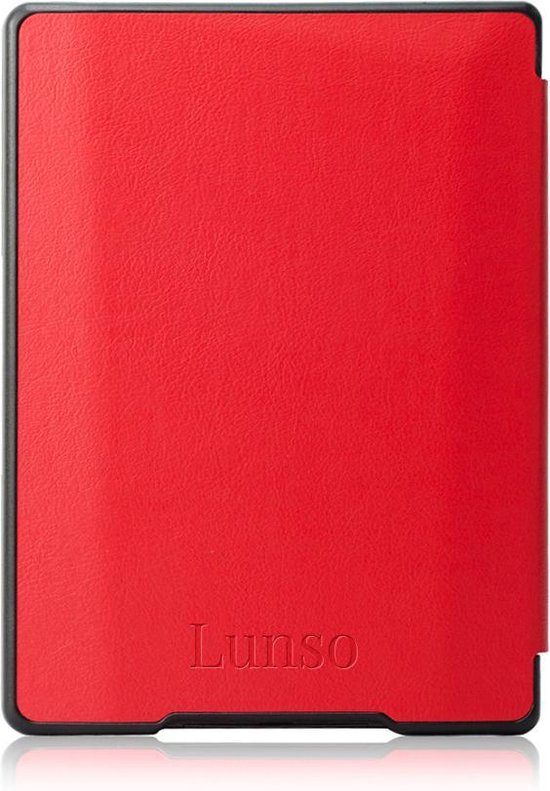 Lunso - Geschikt voor Kobo Aura H20 Edition 1 hoes (6.8 inch) - sleep cover - Rood - (niet voor de Kobo Aura edition 1) van Lunso — afbeelding 5