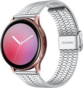 Stalen Smartwatch bandje - Geschikt voor  Samsung Galaxy Watch Active roestvrij stalen band - zilver - Strap-it Horlogeband / Polsband / Armband