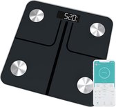 Smart Healthiness Slimme Personenweegschaal - Op Batterijen - Met Gratis NL App - 13x Lichaamsanalyse functies - Bluetooth - Zwart