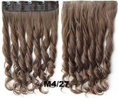 Clip in hair extensions 1 baan wavy bruin / blond - M4/27