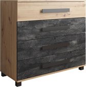 Commode Magenta - Zwart - Eiken - 91,50 cm