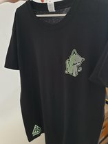 F*ck You Kitty Glow in The darkside - T-shirt Zwart - Medium - Kat - Glow In The Dark - I do what i want - Glow in the dark - All sizes - Unisex - Trippin Balls - T-shirts
