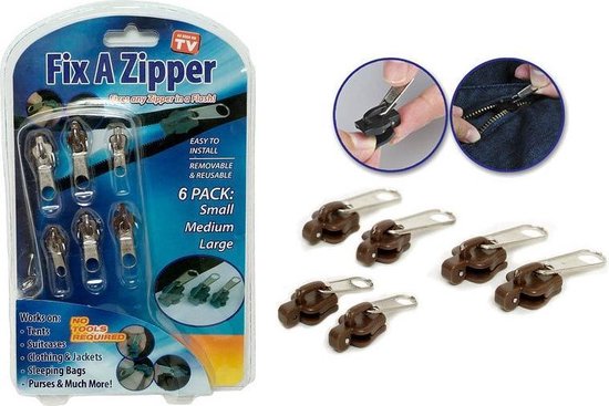 Kit de réparation de fermeture éclair, Fix a Zipper, set de 6
