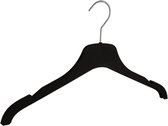 De Kledinghanger Gigant - 40 x Blouse / shirthanger kunststof soft-touch zwart met rokinkepingen, 42 cm