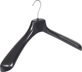 De Kledinghanger Gigant - 90 x Mantel / kostuumhanger kunststof zwart met schouderverbreding, 48 cm