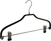 De Kledinghanger Gigant - 25 x Blouse / shirthanger metaal met anti-slip knijpers en zwarte anti-slip coating, 40 cm