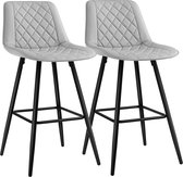 Barkrukken - Keukenstoelen - Set van 2 - Grijs Zwart