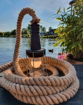 Vintage Touwlamp voor buiten / tuinlamp (30mm dik jute touw) - Industrieel & Landelijk design