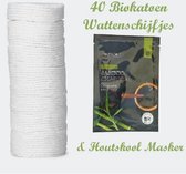 Duurzaam Verzorging | 40 Biokatoen Wattenschijfjes | Bamboe Houtskool Gezichtsmasker
