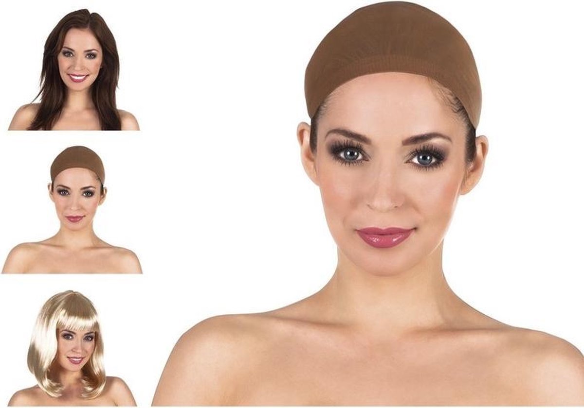 Smiffys Pruiken netje - 4x - haarnetje - voor hygiëne - comfort - carnaval - verkleden — afbeelding 3