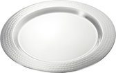 Kaarsenbord/kaarsenplateau zilver metaal rond 33 cm - Kaarsenbord/onderzetbord voor kaarsen