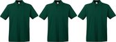 3-Pack maat XL donkergroen polo shirt premium van katoen voor heren - Polo t-shirts voor heren
