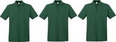 3-Pack maat 2XL donkergroen polo shirt premium van katoen voor heren - Polo t-shirts voor heren