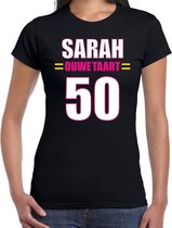 Verjaardag t-shirt ouwe taart 50 jaar Sarah - zwart - dames - vijftig jaar cadeau shirt Sarah L