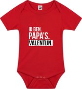 Papas valentijn cadeau tekst baby rompertje rood jongens en meisjes - Valentijn cadeau romper 68 (4-6 maanden)