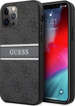 Guess Logo Stripe Backcase iPhone 12 Pro Max Grijs