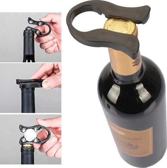 MD-Goods ® Kurkentrekker + Wijn accessoires Giftbox – Wijnopener set – Flesopener – Schenktuit – Corkscrew – Cadeautip – Leder – Zwart - MD-goods