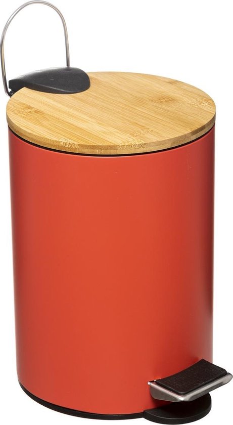 Prullenbak/pedaalemmer roze modern metaal 3 liter - 17 x 24 cm - Voor  badkamer en toilet | bol