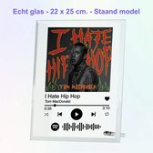 Spotify Glasplaat | formaat 22 x 25 cm. | Leuk Cadeau voor vriend of vriendin | Valentijnscadeau | Liefde | Van echt glas met facetrand | Spotify op glas | Gepersonaliseerd met fot