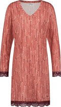 CYELL LA FETE Dames Nachthemd Lange Mouw - Roze Sterren - Maat 38