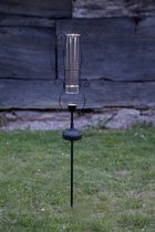 RTM Lighting Solar Tuinverlichting decoratie Regenmeter Amber licht -Zwart -85 cm hoog