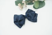 Boutique Haarstrik Satijn - Kleur Navy – Marine blauw - Haarclip - Bows and Flowers