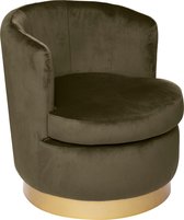 Atmosphera Solal fauteuil Kaki - Velvet - Relax stoel