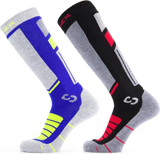 SINNER Pro Socks II Skisokken (Dubbelverpakking) - Blauw/Rood - 39-41