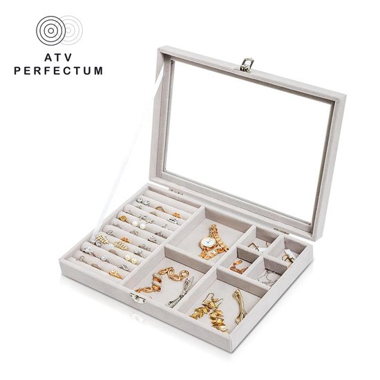 Boîte à bijoux de Luxe Wit - boîte à bijoux - panier à Bijoux - boîte à bijoux - boîte à bijoux - Opbergbox de bijoux de voyage