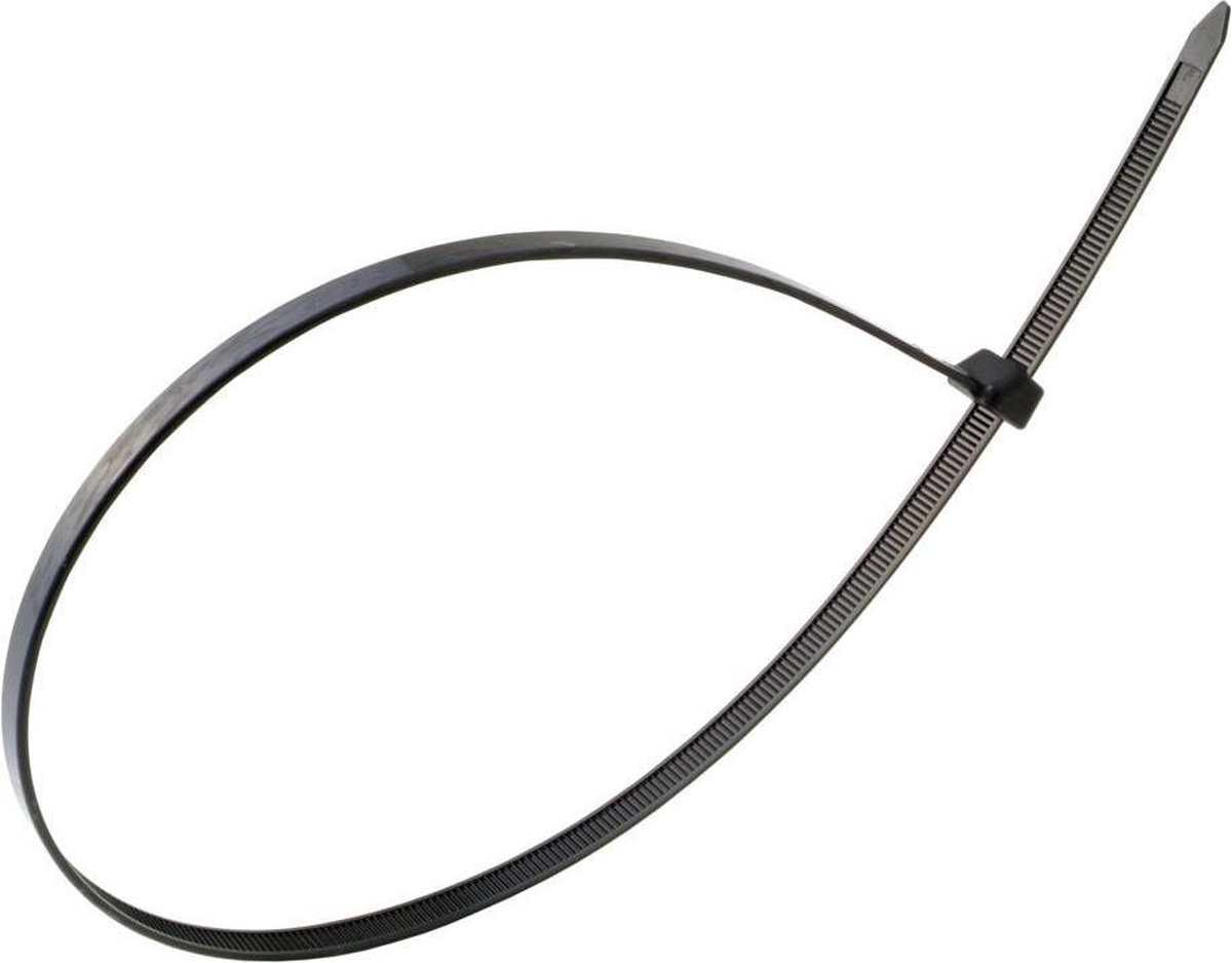 Profile Tie wraps - 7,6x370mm - 100 stuks - Vorst & UV Bestendig - Kabelbinders - Zwart