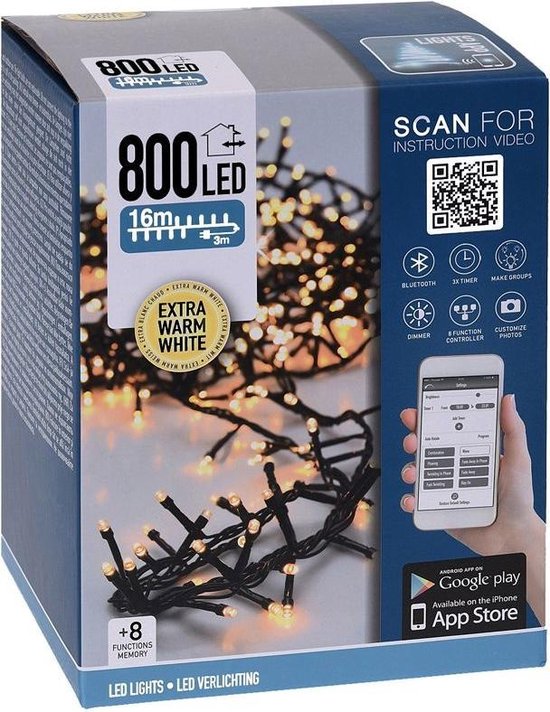 Kerstverlichting micro cluster | 1500 LED lampjes | extra warm wit | 30