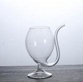 300ml Glas met Ingebouwd Rietje Beker Drinkglas Mok