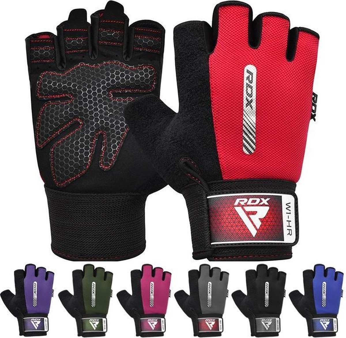 RDX Sports Fitness Handschoenen W1 - Half Finger Zwart - M