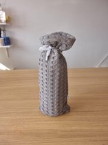 Kruikzak - grijs - witte voering met olifantmotief - gemaakt van wafelstof en katoen