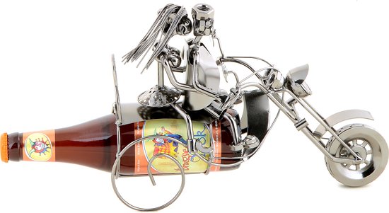 Porte-bouteille de bière Amour Couple Porte-bouteille de moto Moto Métal  Cadeau