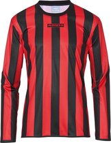 Masita | Sportshirt Barça Lange Mouw Dames & Heren Shirt Licht - Stevig - 100% Polyester - BLACK/RED - L