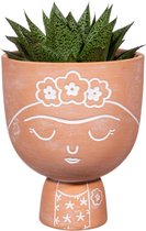 Frida Kahlo terracotta bloempot - Sass & Belle