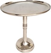Sunfield bijzettafel | metaal | rond ø 44x52 cm | decoratieve tafel Adlon | zilver met aluminium middenpoot
