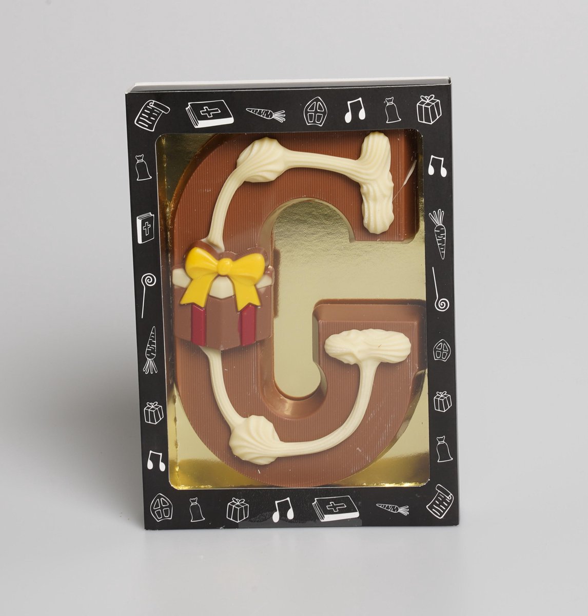 Luxe Gedecoreerde Melk Chocolade Letter G - 6 x 240 Gram