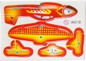 3D-puzzel vliegtuig 8 x 6 cm oranje/geel