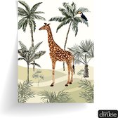 Studio Dinkie Poster a4 Jungle getekend | Giraf | Babykamer | Kinderkamer | Decoratie