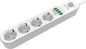 Celly - Powerstrip with 4 EU Plugs and 4 USB Plugs Cable 2 Meter