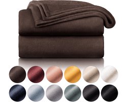 Blumtal - Fleece Deken - Super Zacht Fleece Plaid 150x200 cm - Donker Bruin