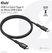 CLUB3D USB 3.2 Gen1 Type-C naar Micro USB-kabel St./St. 1 meter