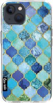 Casetastic Apple iPhone 13 Hoesje - Softcover Hoesje met Design - Aqua Moroccan Tiles Print