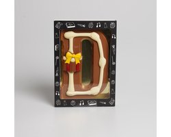 Luxe Gedecoreerde Melk Chocolade Letter D - 240 Gram