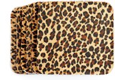 Koeienhuid onderzetters - Baby cheeta- bruin-zwart - panter/leopard/cheeta - vierkant - 6 stuks