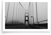 Walljar - Drive On Golden Gate Bridge - Zwart wit poster